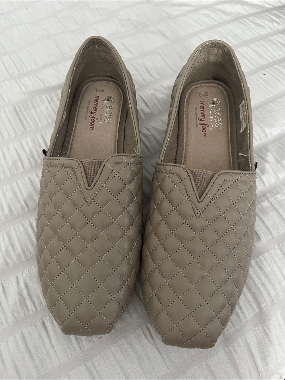 Skechers Quilted Slip-On Loafers — Taupe